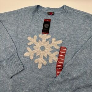 NWT Vince Camuto Women's XL Warm Cozy Snowflake Holiday Sweater Baby Blue Soft